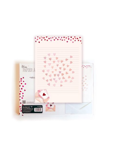 Papel de escribir 20 hojas y 10 sobres How to love multicolor, 21 x 29,7 cm