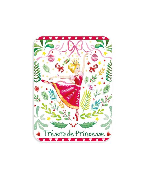 Boîte rectangulaire en métal Magie de Noël (trésors de princesse) multicolore - 2,2 x 8,5 x 11,5 cm
