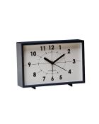 Réveil vintage lumineux rectangulaire Classic Chic Mic noir - 10,5 x 4,5 x 16 cm