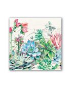 Confezione da 20 tovaglioli da cocktail multicolori Pink Cactus - 12,5 x 12,5 cm