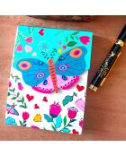 Pocket Carnet de notes A6 aimanté Papillon multicolore - 7,5 x 10 cm