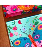 Pocket Carnet de notes A6 aimanté Papillon multicolore - 7,5 x 10 cm