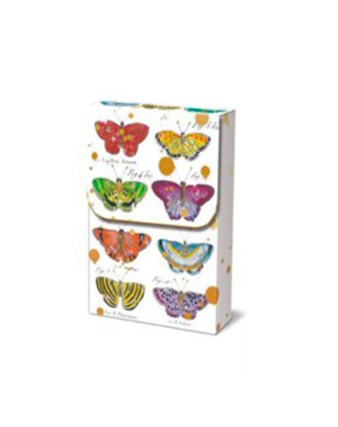 Colourful Specimen, meerkleurige briefkaarten en enveloppen, etui voor 10 correspondentiekaarten en enveloppen - 9 x 13 cm