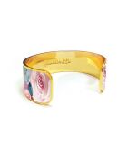 Bracelet manchette floral rose multicolore - D.20 mm