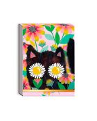 Pocket Carnet de notes A6 aimanté Retro love multicolore - 7,5 x 10 cm