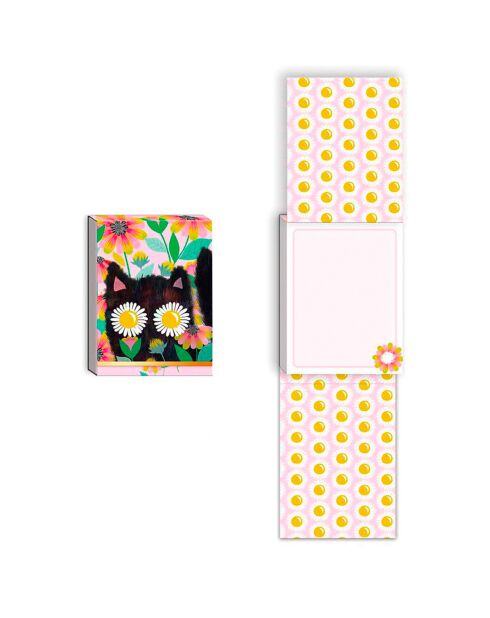 Pocket Carnet de notes A6 aimanté Retro love multicolore - 7,5 x 10 cm