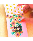 Pocket Carnet de notes A6 aimanté Retro love multicolore - 7,5 x 10 cm