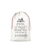 Sac hotte ou de rangement en coton XXL J'ai mis le paquet naturel - 50 x 68 cm