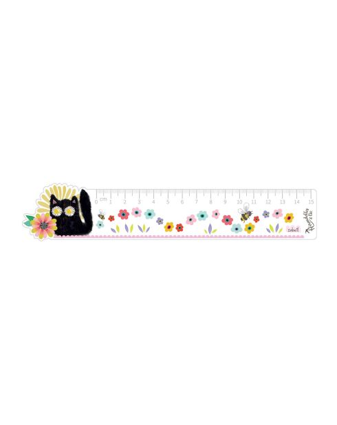 Règle dye cut illustrée Retro love multicolore - D.15 cm