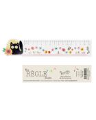 Règle dye cut illustrée Retro love multicolore - D.15 cm