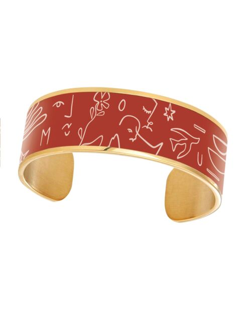 Rotes Liebesmanschettenarmband - D.20 mm