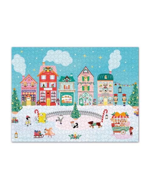 Puzzle 1000 pièces noël gourmand multicolore - 68,3 x 48 cm