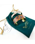 Bracelet manchette fleurs des champs multicolore - D.20 mm