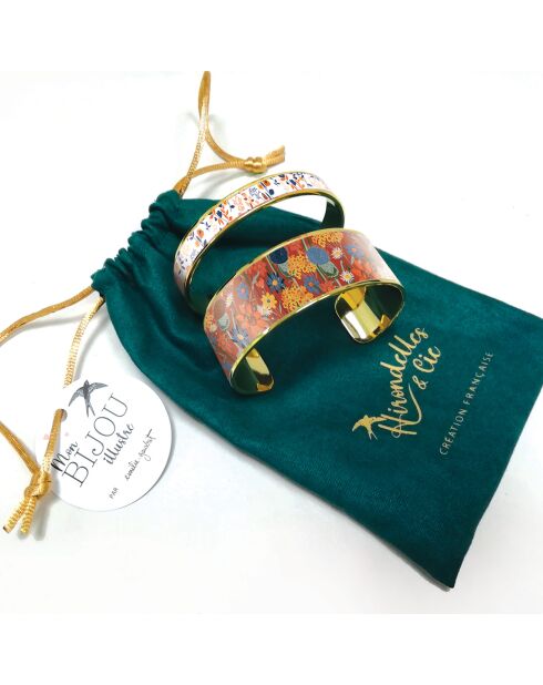 Mehrfarbiges Manschettenarmband mit Feldblumen - D.20 mm