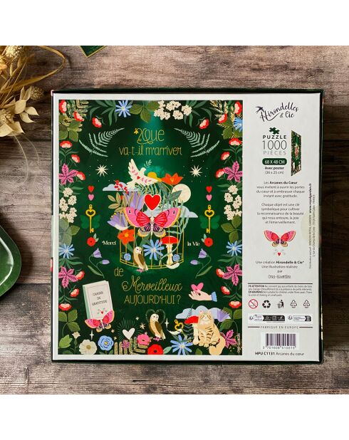 Puzzle da 1000 pezzi gli arcani del cuore multicolore - 68,3 x 48 cm