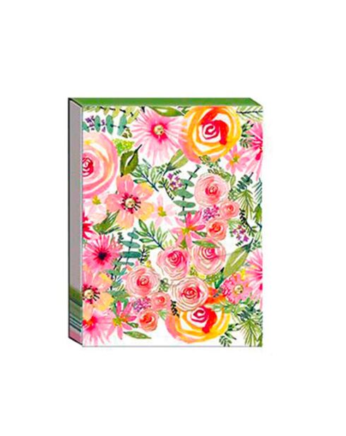 Pocket Carnet de notes A6 aimanté Spring floral multicolore - 7,5 x 10 cm