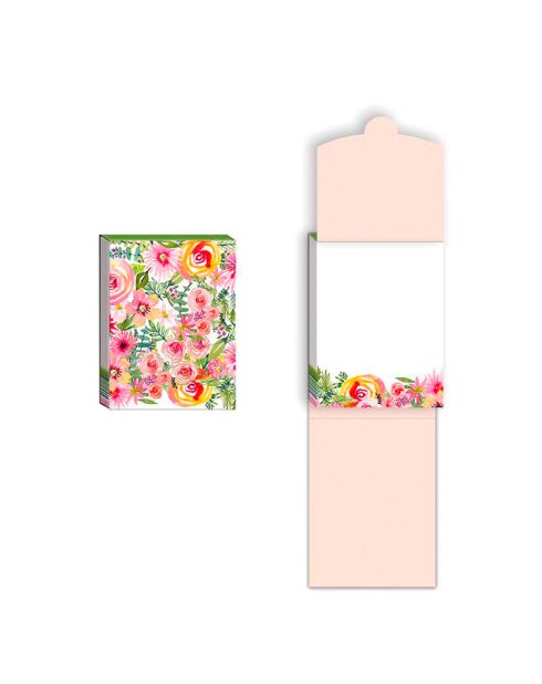 Pocket Carnet de notes A6 aimanté Spring floral multicolore - 7,5 x 10 cm