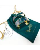 Grünes Pfauen-Manschettenarmband - D.20 mm