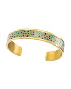 Mehrfarbiges Pidou-Manschettenarmband mit Pfauenmotiv - D.8 mm