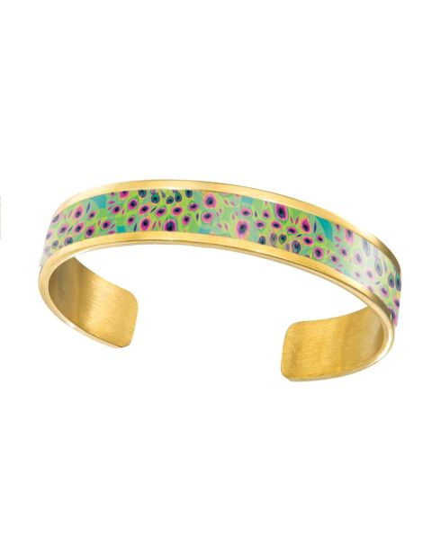 Mehrfarbiges Pidou-Manschettenarmband mit Pfauenmotiv - D.8 mm
