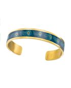 Grünes Pfauen-Manschettenarmband - D.8 mm