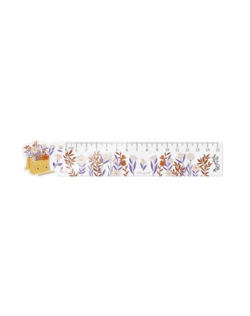 Regla ilustrada teñida con ramo de amor multicolor - D.15 cm
