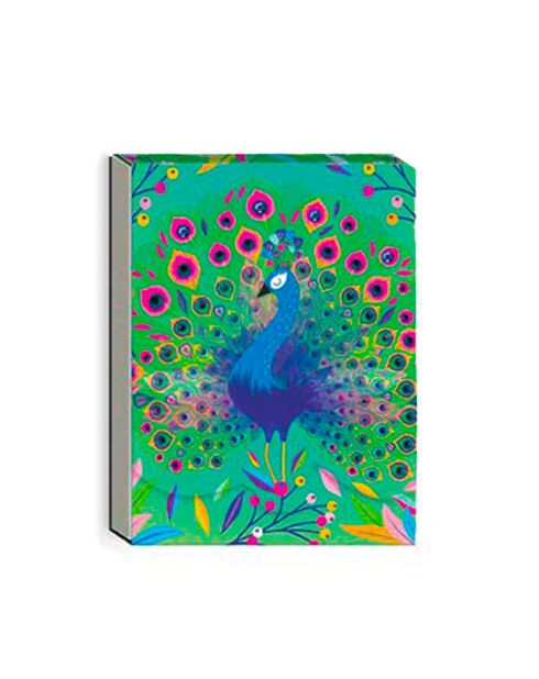 Pocket Carnet de notes A6 aimanté paon paon pidou multicolore - 7,5 x 10 cm