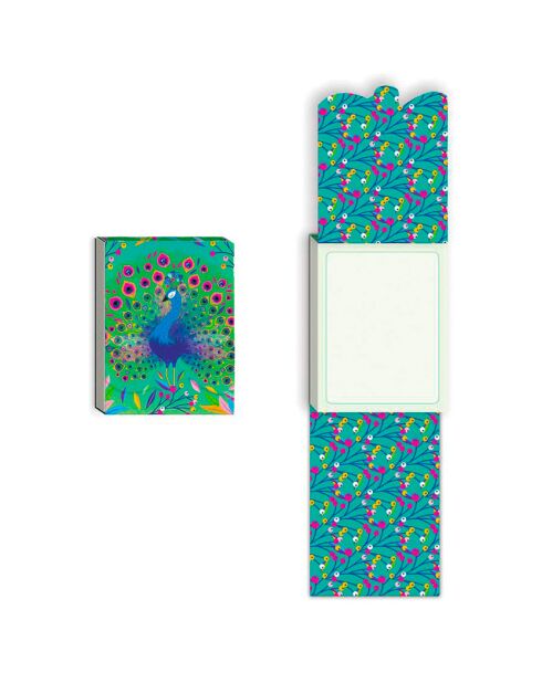 Pocket Carnet de notes A6 aimanté paon paon pidou multicolore - 7,5 x 10 cm