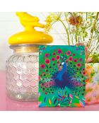Zaknotitieboek A6 magnetische pauw pauw pidou veelkleurig - 7,5 x 10 cm