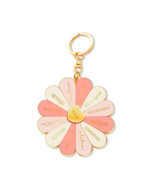 Porte clés en métal spécial slow life (fleur des trésors en soi) multicolore