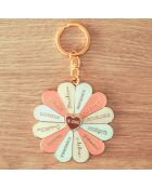Porte clés en métal spécial slow life (fleur des trésors en soi) multicolore