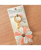 Porte clés en métal spécial slow life (fleur des trésors en soi) multicolore