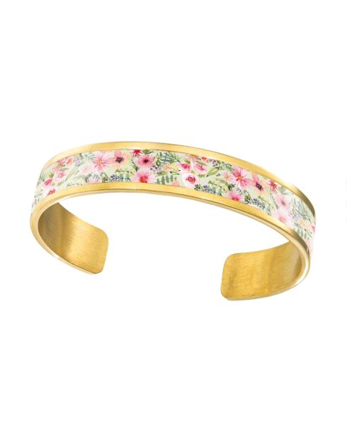 Bracelet manchette Spring floral multicolore - D.8 mm