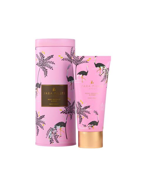 Crema de manos perfumada multicolor Sara Miller (rosa Savannah) y caja de metal, 100 ml