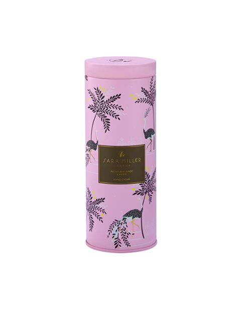 Crema de manos perfumada multicolor Sara Miller (rosa Savannah) y caja de metal, 100 ml