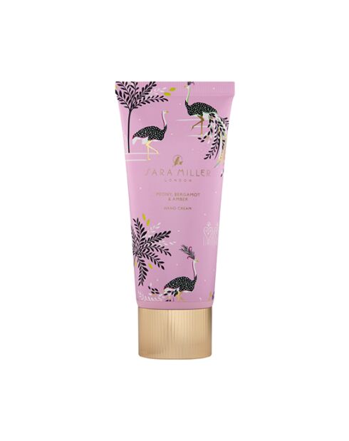Crema de manos perfumada multicolor Sara Miller (rosa Savannah) y caja de metal, 100 ml