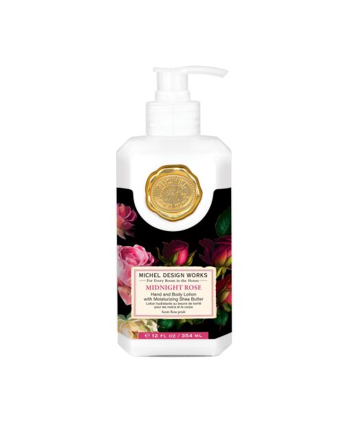 Loción negra para cuerpo y manos Midnight Rose - 354 ml