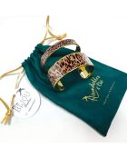 Bracelet manchette léopard multicolore - D.20 mm