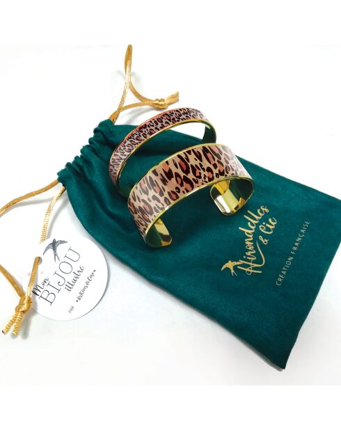 Bracelet manchette léopard multicolore - D.20 mm