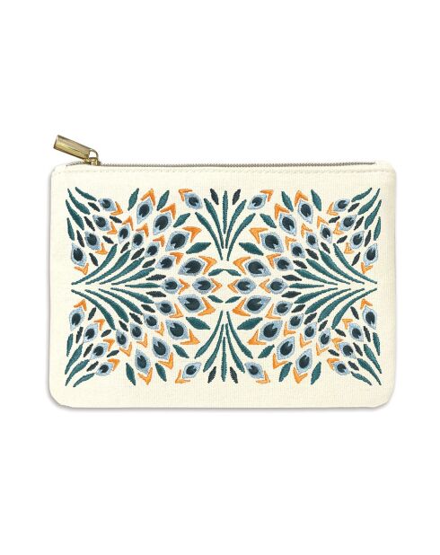 Trousse brodée Nightshade (Peacock Fan) multicolore - 20,5 x 14 cm