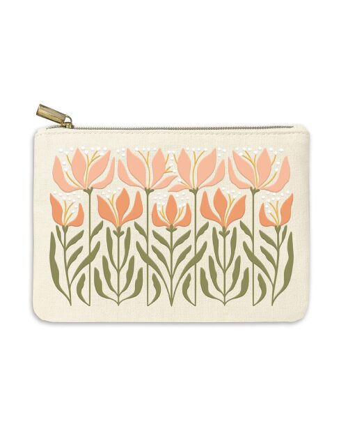 Trousse brodée MM Flower Market (Lily) multicolore - 20,5 x 14 cm
