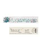 Règle dye cut illustrée Paon multicolore - D.15 cm