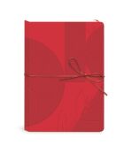 Carnet de notes A6 couverture cuir vegan Modern Mom (geo red) rouge - 14,5 x 21 cm