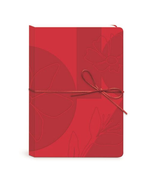 Cuaderno A6 de piel vegana Modern Mom (rojo geo) rojo con tapa de piel vegana, 14,5 x 21 cm