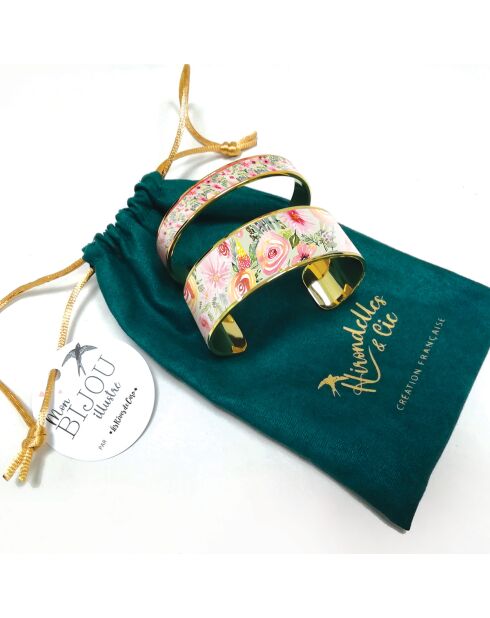 Bracelet manchette spring floral multicolore - D.20 mm