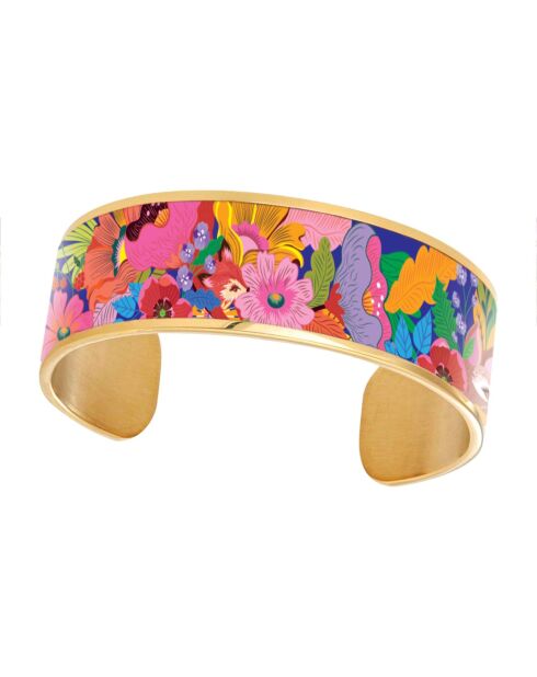 Bracelet manchette forêt florale multicolore - D.20 mm