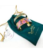 Bracelet manchette forêt florale multicolore - D.20 mm