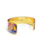 Bracelet manchette forêt florale multicolore - D.20 mm