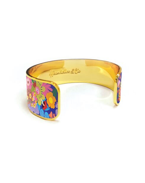 Bracelet manchette forêt florale multicolore - D.20 mm