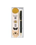 Set penna a sfera e custodia nera Follow your intuition, 3,5 x 15 cm